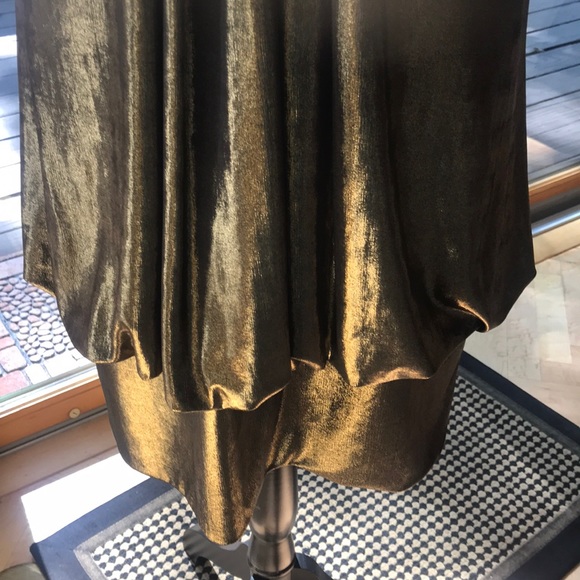 ⚜️ ABS -Allen Schwartz. SEXY HOT Gold lamé DRAPED & simply STUNNING !⚜️ - Picture 13 of 15